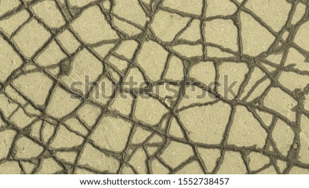 cracked asphalt after rain, near cracks asphalt wet, and middle of the dry, in a result is obtained the beautiful background texture a similar on lines highways from above. Light green style