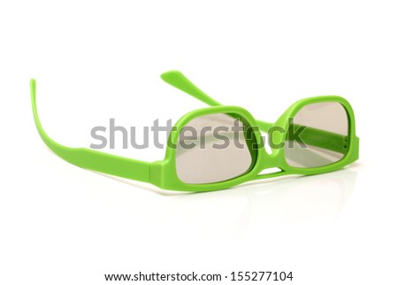 Pair of 3d polarized glasses for watching 3-d movies in cinema