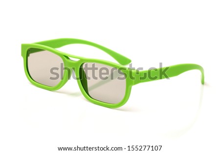 Pair of 3d polarized glasses for watching 3-d movies in cinema
