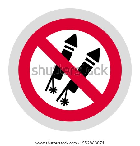 No fireworks forbidden sign, modern round sticker