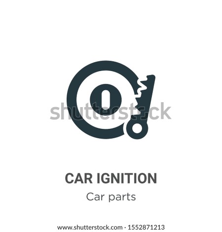 Car ignition vector icon on white background. Flat vector car ignition icon symbol sign from modern car parts collection for mobile concept and web apps design.