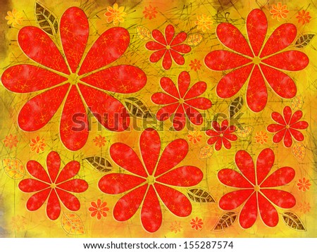 Autumn Nature abstract image of Leaves and Flowers