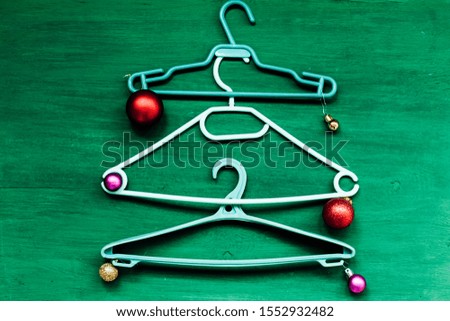 old clothes hanger Christmas new year Gifts Christmas tree holiday