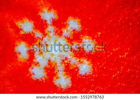 red fabric with a snowflake as the background
