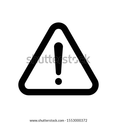 Warning icon. The attention icon. Danger symbol. Flat Vector illustration - Vector Royalty-Free Stock Photo #1553000372