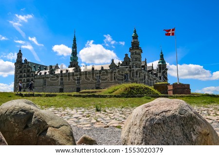 Kronborg Castle in Helsingør, Denmark during a beautiful summer day.