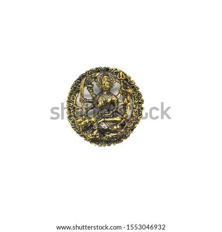 Lucky Buddha amulet with white background. Asia and Thai traditional amulet pendant,mini buddha image used as amulets on Isolated