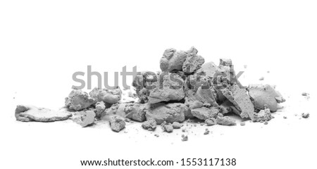 Dry cement mortar isolated on white background Royalty-Free Stock Photo #1553117138