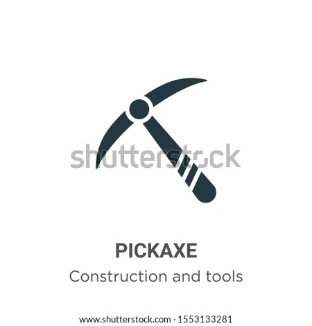 Pickaxe vector icon on white background. Flat vector pickaxe icon symbol sign from modern construction and tools collection for mobile concept and web apps design.