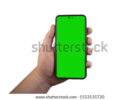 hand holding a smartphone ready to use