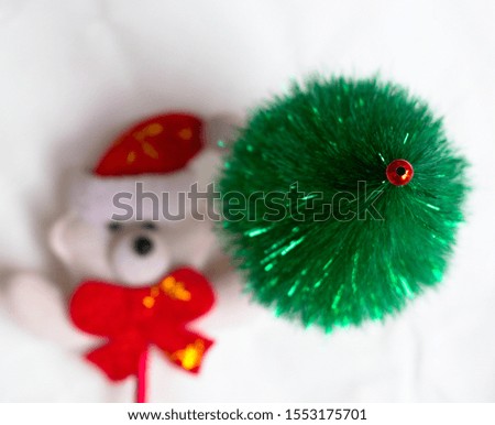 Christmas Tree with Bokeh Teddy Background Image for happy new year