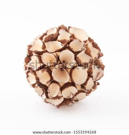 Close up of wooden Christmas spherical decoration