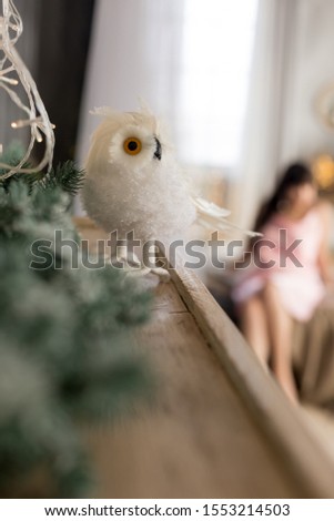 Christmas decor toy owl. toy in the form of an owl