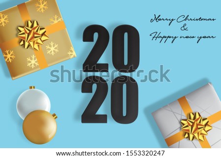 2020 Happy New Year and Happy Christmas background.Vector illustration banner greeting card
Happy festival