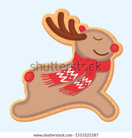 CHRISTMAS COOKIES DEER COATED WITH COLORED GLAZING