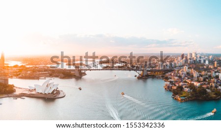 sydney harbour view at sunset