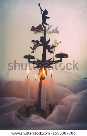 Traditional Swedish Angel Chime with light candles.