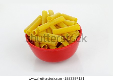 macaroni and pasta on white surface Penna Pasta Small Heap Of Penna Rig ate Yellow Nice Macaroni