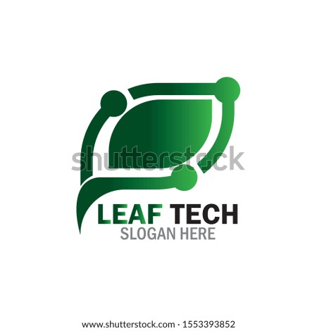 Leaf Technology logo designs concept vector, Fast Green technology logo
