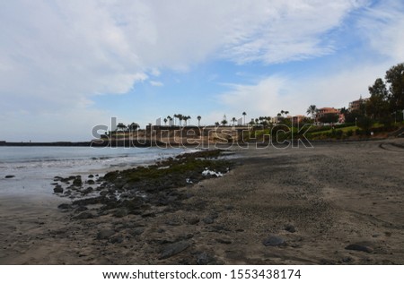 View of Playa del Duque beach, Costa Adeje, Spain, Canary Islands, Europe