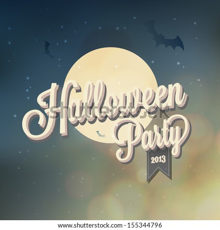  Happy Halloween Typography - colour background in retro / vintage style