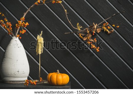 Autumn Table Decor for Background