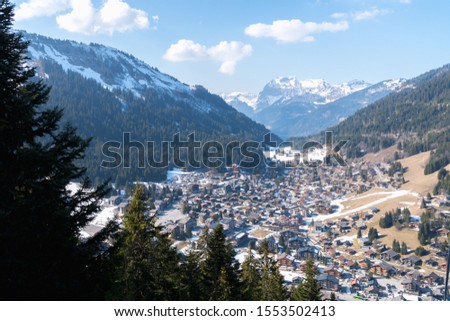 Morgins village ,ski resort and popular holiday destination in summer, region touristic Portes du Soleil, Switzerland. 