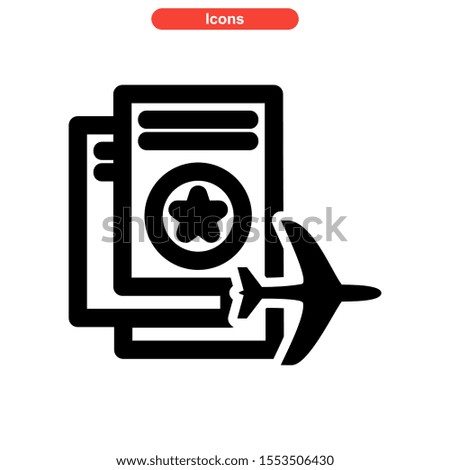 passport icon isolated sign symbol vector illustration - high quality black style vector icons
