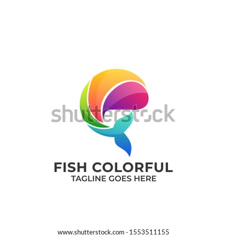 Fish Colorful Design concept Illustration Vector Template. Suitable for Creative Industry, Multimedia, entertainment, Educations, Shop, and any related business