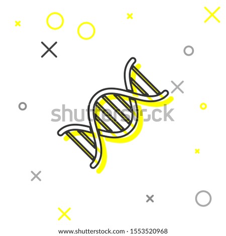 Grey DNA symbol line icon isolated on white background