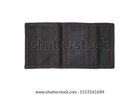 Nylon wallet. Tactical organizer. Black wallet on a white background.  Pouch. Isolated on white.