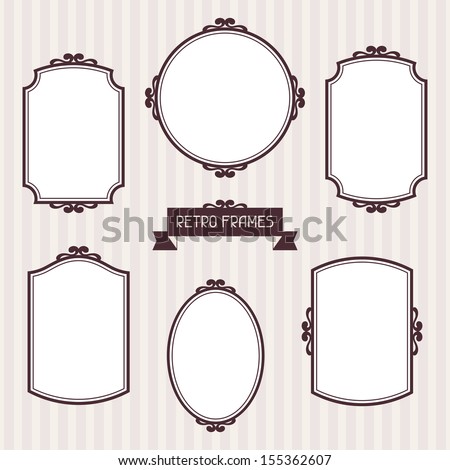 Collection of frames in retro style