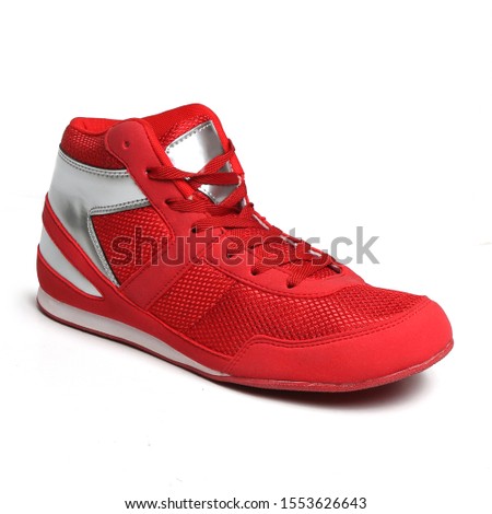 red boxing shoes isolated on white background