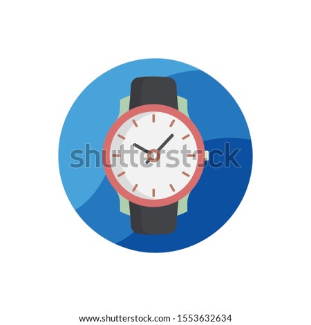 Wristwatch Vector Illustration . Hotel and Services flat icon style.