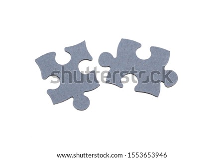 Two puzzles are not connected. The concept of matching halves. Isolate on white background