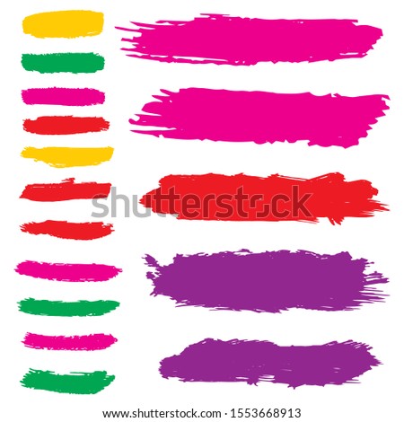 Collection Of Hand Drawn Colorful Grunge Brushes. Pink Hard Grunge. Watercolor Grunge Design. Red Brush Painting. Watercolor Painting. Yellow Distress frame. Batik Brush.
