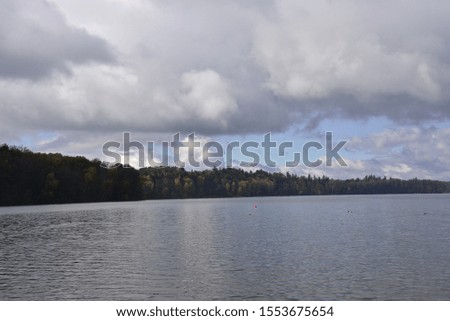 Long Lake in Poland, on the autumn sunny day.