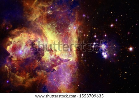 Cosmic landscape, awesome science fiction wallpaper with endless outer space. Elements of this image furnished by NASA