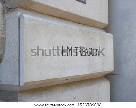 HMRC (Her Majesty Treasury) sign in London, UK Royalty-Free Stock Photo #1553786096