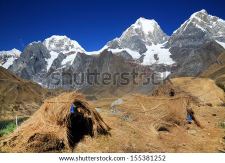 Peruvian village in Cordiliera Huayhuash, Peru, South America