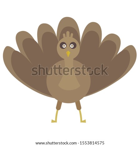 Thanksgiving Turkey Bird Cartoon Mascot Character. Vector Illustration