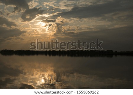 Evening sunset on the lake Russia