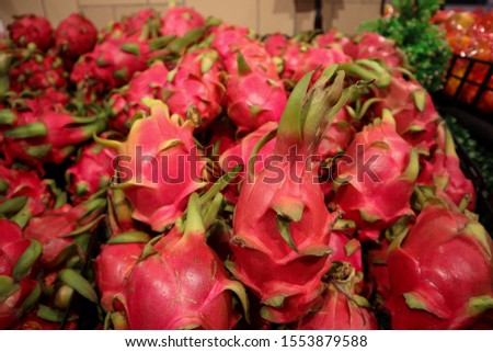 Thai fresh dragon fruit in market
