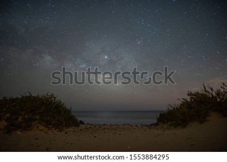 Nice night landscape with many stars and beautiful colors