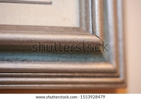 Decorative classic picture frames. Wooden frames background. - Image