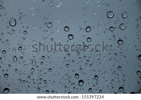 Raindrops on window, rainy day