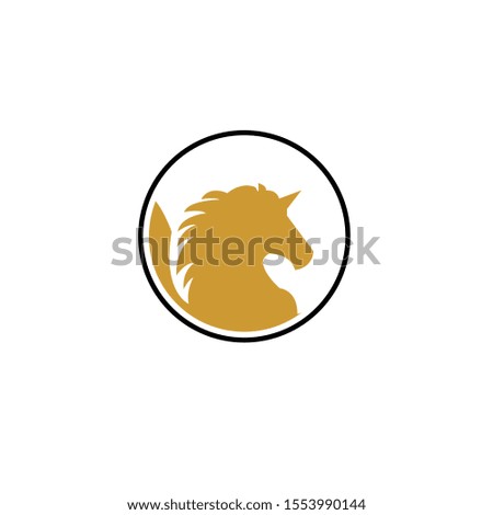 Logo of the abstract black horse head and gold circle