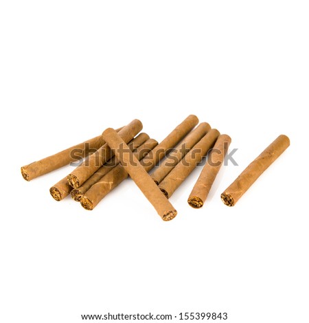 Cigarillo isolated over white background. 