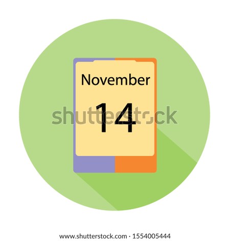 Cover calendar, November 14, icon illustration isolated sign symbol, Sale promotion.
