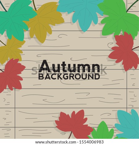 Autumn background with a leaves - Vector illustration